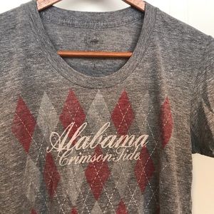Alabama Grey Argyle Short Sleeve Shirt Junior L